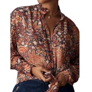 Anthropologie Pilcro Multicolor Floral Blouse